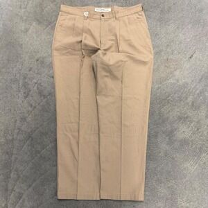 Double Pleated Baggy Khaki Pants Dockers Trousers Slacks 90's Preppy Work 38x31